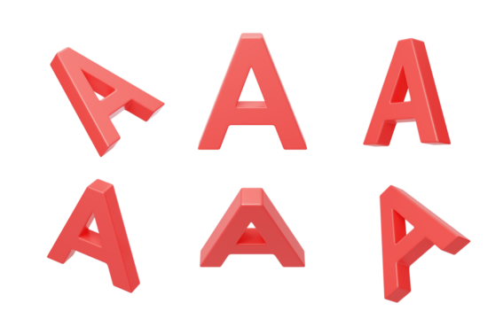English Letter A Spelling language 3D