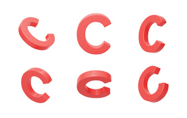 English Letter C Spelling Language 3D