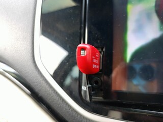 Jepara, Indonesia - August 31, 2025: A red disk plugged into the car's standard tire looks elegant.