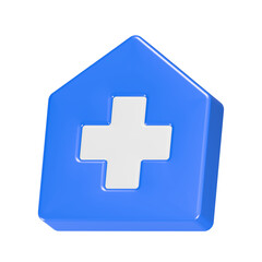 First aid kit button with a medical cross symbol and a health plus sign for web design and medical emergency illustration