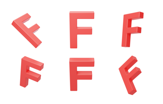 English Letter F Spelling Language 3D