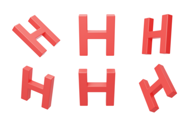 English Letter H Spelling language 3D