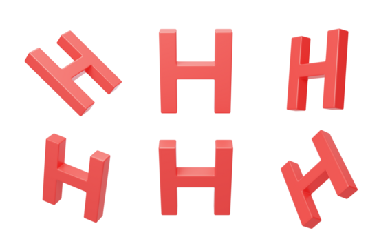 English Letter H Spelling language 3D