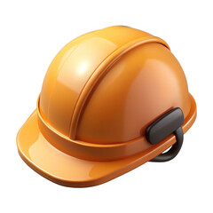 Fototapeta premium 3d orange construction safety hard hat icon