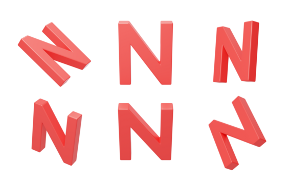 English Letter N Spelling language 3D