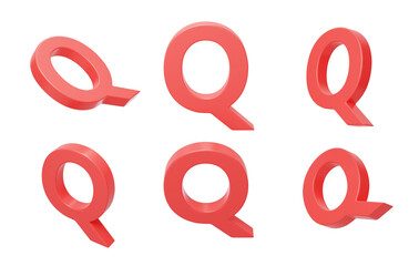 English Letter Q Spelling language 3D