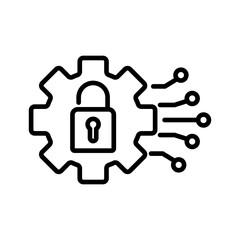 Ai Security Icon Vector Illustratio, White Background