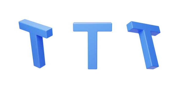 English Letter T Spelling language 3D