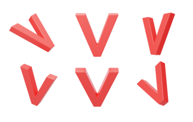 English Letter V Spelling language 3D