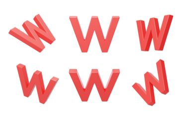 English Letter W Spelling language 3D