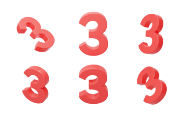 Number 3 calculates the anniversary countdown celebration 3D