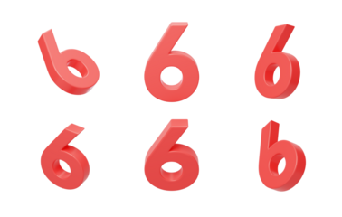 Count 6 for the anniversary countdown celebration 3D