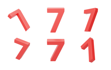 Count 7 for the anniversary countdown celebration 3D