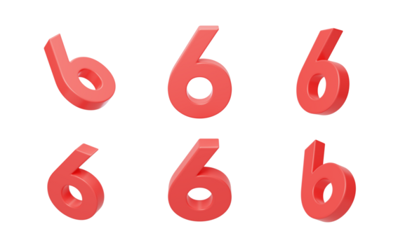 Count 6 for the anniversary countdown celebration 3D