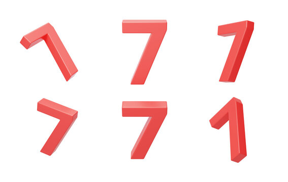 Count 7 for the anniversary countdown celebration 3D