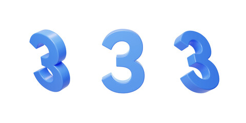 Number 3 calculates the anniversary countdown celebration 3D