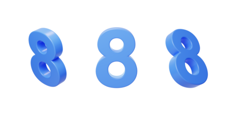 Count 8 for the anniversary countdown celebration 3D