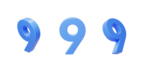 Count 9 for the anniversary countdown celebration 3D