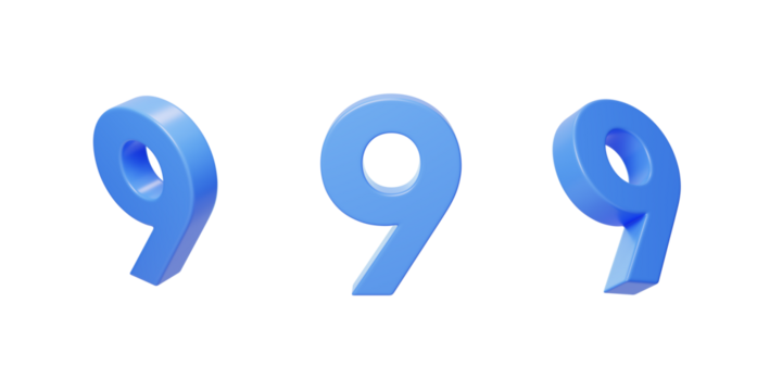 Count 9 for the anniversary countdown celebration 3D