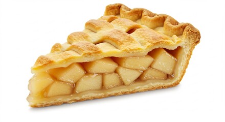 D�licieuse part tarte pomme dor�e lumi�re chaude texture croustillante. AI Generated