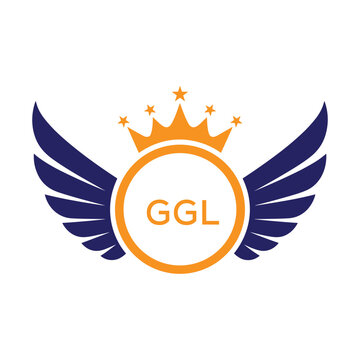 GGL Winged Crown Company logo. GGL Luxury Royal Company logo design for entrepreneur and business. GGL Brand Identity best icon.
