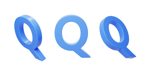 English Letter Q Spelling language 3D