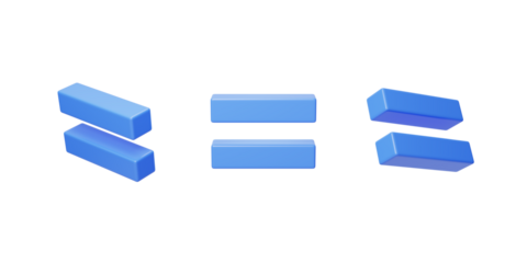 The sign equals the result of the operation 3D