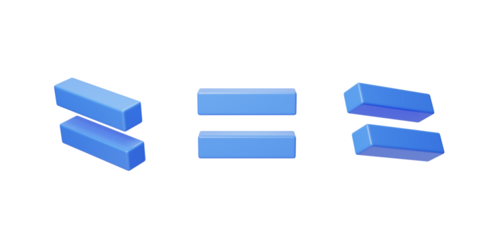 The sign equals the result of the operation 3D