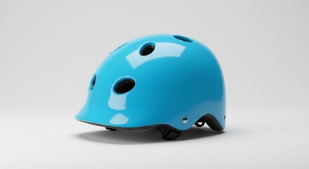 Casque enfant bleu clair design moderne eclairage doux studio. AI Generated