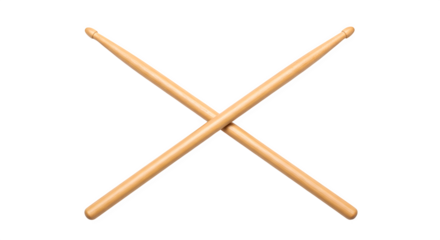 Wood Drumsticks Cross Against Black Background For Product Mockups, Posters