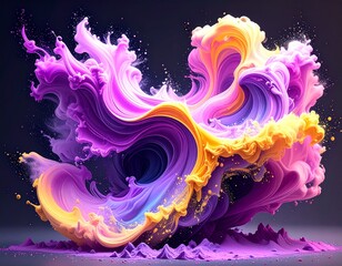 Abstract Colorful Swirls of Liquid Art, Fluid Motion Background
