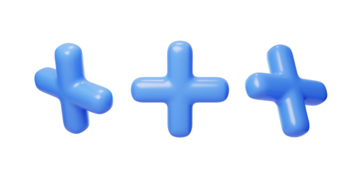 Sign addition, subtraction, multiplication, division plus sign 3D