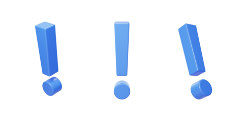 Sign symbol exclamation mark Prompt phrase Speech 3D