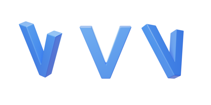 English Letter V Spelling language 3D