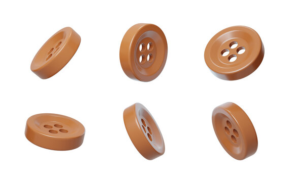 Garment textile accessory sewing accessory button 3D