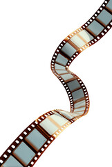 Fototapeta premium A long strip of film with a white background