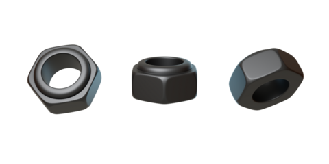 Hardware tools essential nuts for mechanical manufacturing 3D