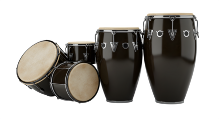 Black drums with shiny surfaces display studio lighting. Perfect for product staging, posters, or branding mockups.