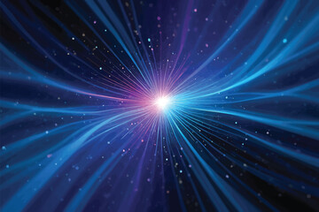 Naklejka premium Abstract futuristic technology background with glowing blue and purple light streaks and sparkling energy particles