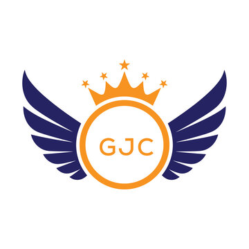 GJC Winged Crown Company logo. GJC Luxury Royal Company logo design for entrepreneur and business. GJC Brand Identity best icon.
