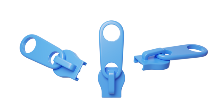 Clothing, accessories, bags, wearing zipper pulls 3D