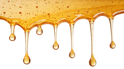 drops of honey isolated on transparent background