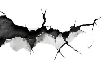 Cracked paint texture isolated on a transparent background showcasing detailed patterns of wear and decay for design and artistic applications