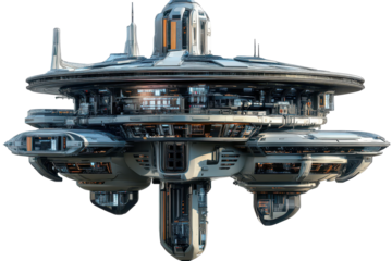 Futuristic space station design showcasing advanced architecture and complex technology in a high-resolution setting
