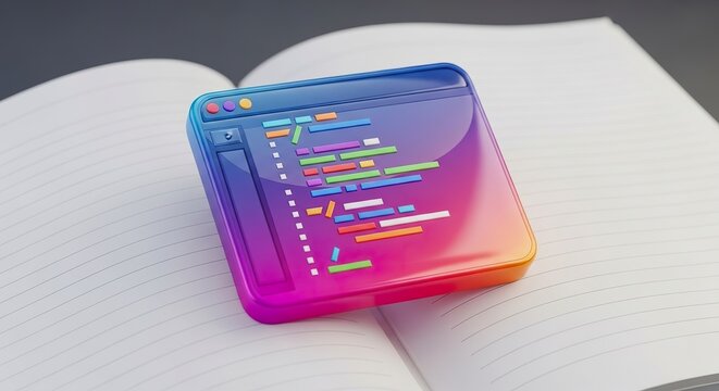 Colorful computer program window code image