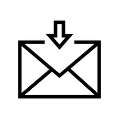 Email Receive Icon, Open Inbox and Receive Mail, Envelope Icon - E-mail close envelope