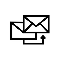 Email Reply Icon, Open Email and Reply Envelope Icon - E-mail close envelope