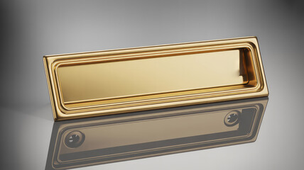 Elegant golden mail slot adds a touch of luxury to any door or home, symbolizing security and sophistication