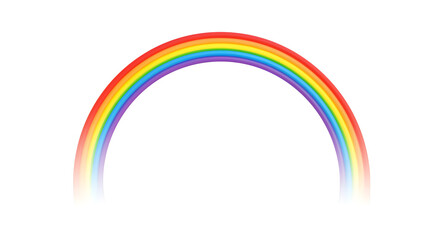Bright colorful rainbow arc isolated on white background