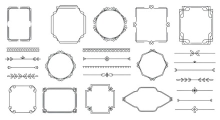 Decorative design elements frames borders dividers